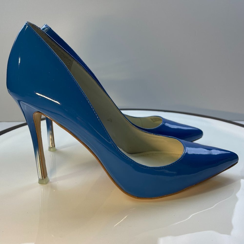 BCBGeneration Blue Patent Pumps 8.5M